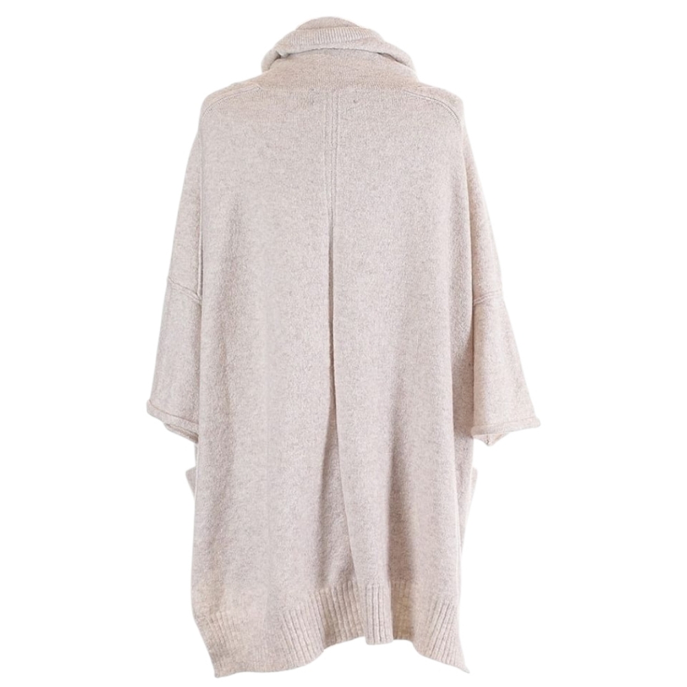 Michael Stars Merino Wool Blend Knit Hooded  Poncho Sweater SZ Small - Picture 4 of 6